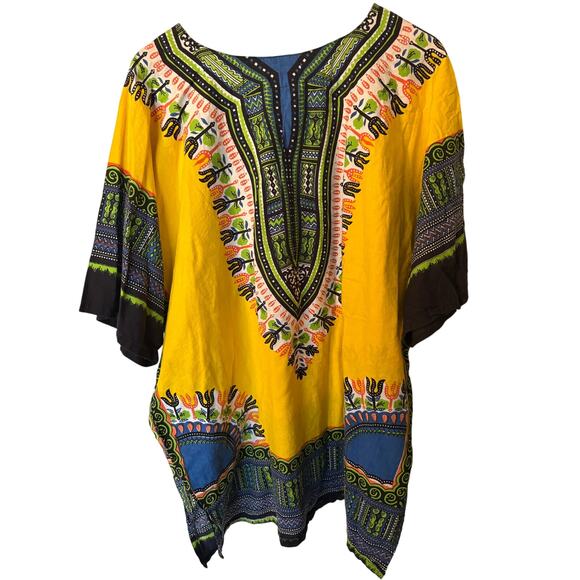 Advance Apparels Multicolor Women's Dashiki Top Shirt Bohemian Tunic Free Size - Picture 7 of 7